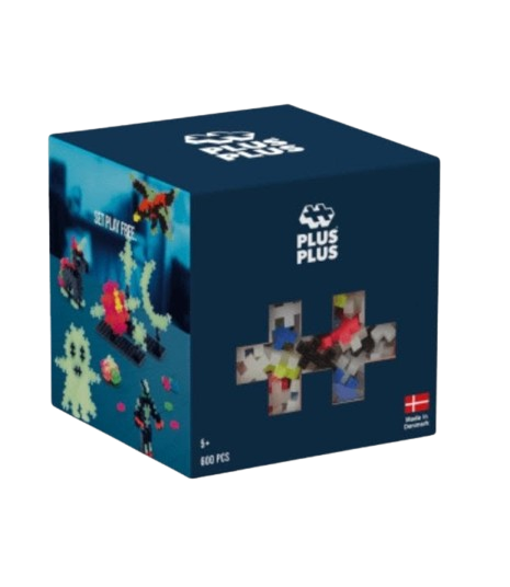 PLUS-PLUS Glow in the Dark – Cubo 600 piezas