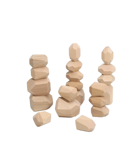 Piedras naturales de madera para apilar
