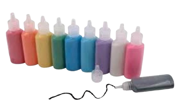 10 botellas con arena de colores