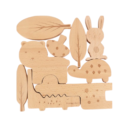 Puzzle de animales de madera
