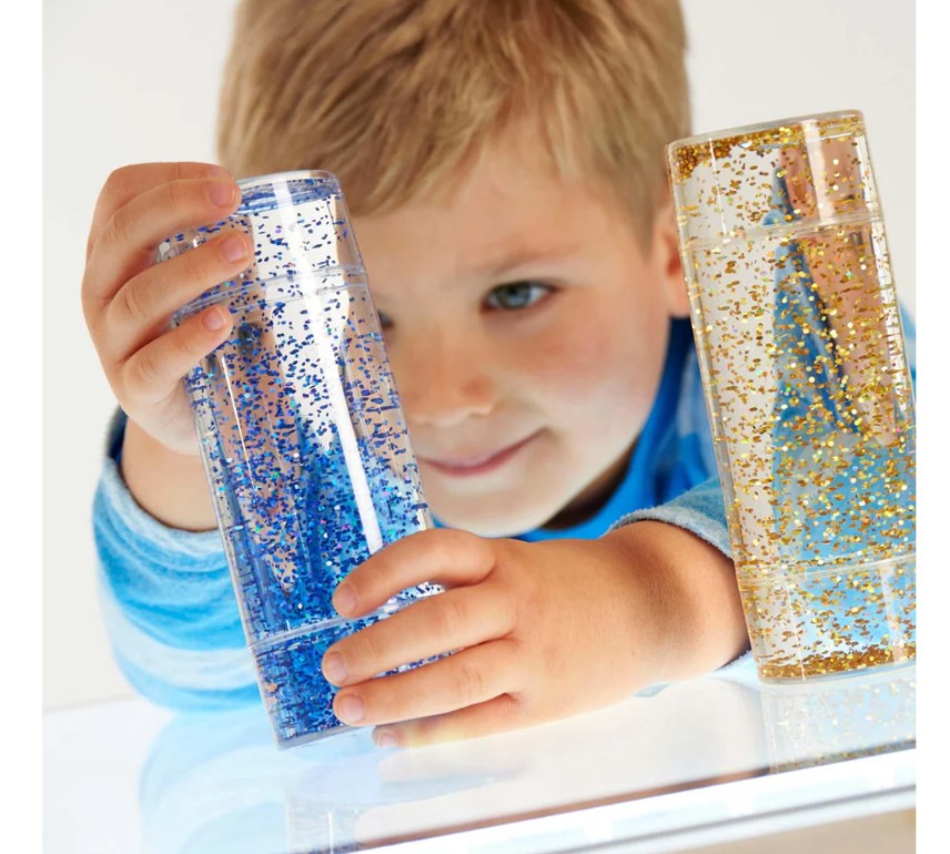 3 Tubos sensoriales tormenta de purpurina