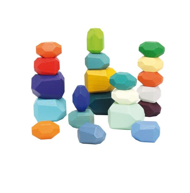 Rocas de madera de colores