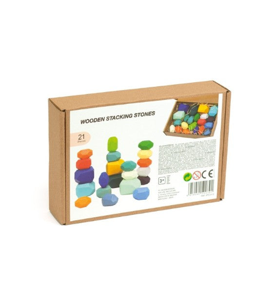 Rocas de madera de colores